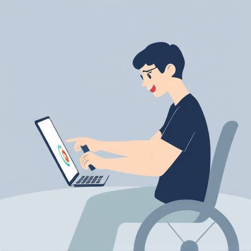 Illustration of a person using assistive technology, symbolizing website accessibility.